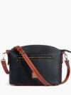 Black and rust dome cross-body bag