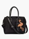 Black suede mini bowling bag